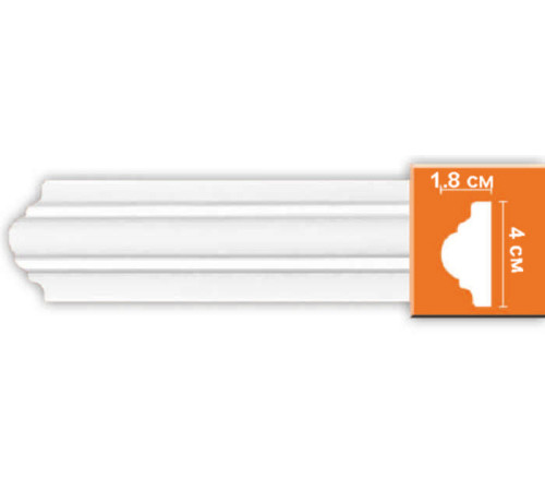 Молдинг DECOMASTER 97010F полиуретановый гибкий гладкий 40x18x2400 мм 97010F