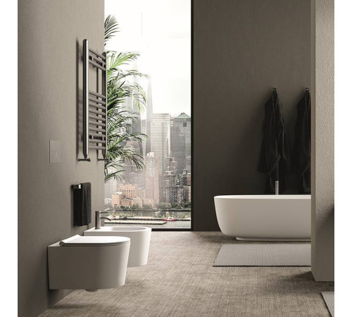 Унитаз подвесной Alice Ceramica Form 50х35 см безободковый с сиденьем микролифт 22300101SET