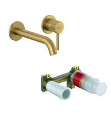 Смеситель для раковины Kludi BOZZ SET однорычажный золото Brushed Gold 38245N076S