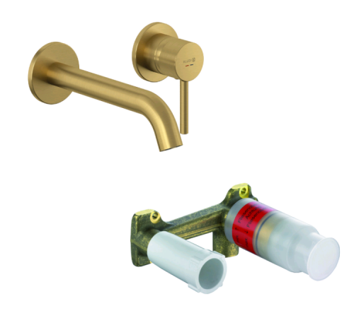 Смеситель для раковины Kludi BOZZ SET однорычажный золото Brushed Gold 38245N076S