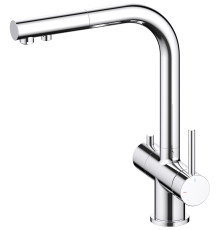 Смеситель для кухни с выдвижным Г-изливом под питьевую воду Timo Saona CoolStart хром 2356/00FL