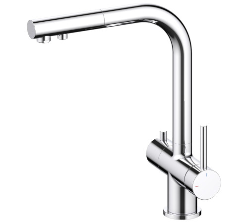 Смеситель для кухни с выдвижным Г-изливом под питьевую воду Timo Saona CoolStart хром 2356/00FL