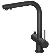 Смеситель для кухни с выдвижным Г-изливом под питьевую воду Timo Saona CoolStart черный 2356/03FL