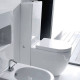 Унитаз напольный приставной Kerasan Flo 52х36 см с бачком и сиденьем Slim 311601/2481K1