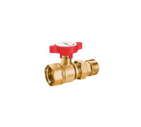 Кран шаровой FAR с американкой 1 красная ручка FS 3051 1R