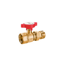 Кран шаровой FAR с американкой 1 красная ручка FS 3051 1R