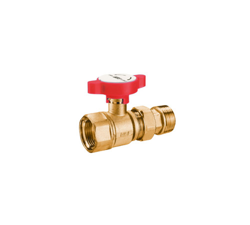 Кран шаровой FAR с американкой 1 красная ручка FS 3051 1R