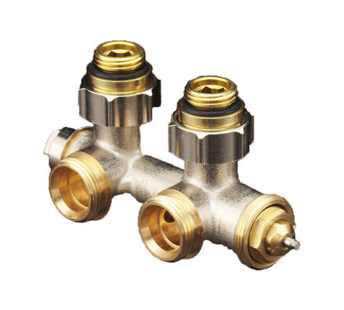 Узел нижнего подключения угловой Oventrop Multiblock T для двухтрубных систем 1184084