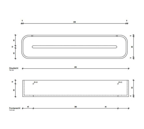Полка для душа Decor Walther Black Stone 45x10 см подвесная черный матовый/хром 0973964