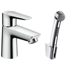 Смеситель для раковины Hansgrohe Talis E 110 с гигиеническим душем и клапаном Push-Open 71729000