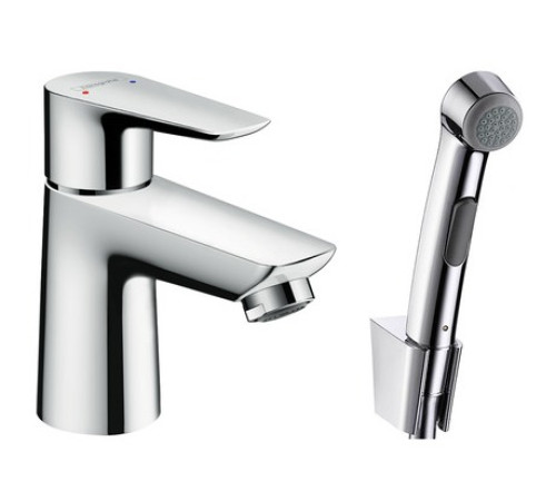 Смеситель для раковины Hansgrohe Talis E 110 с гигиеническим душем и клапаном Push-Open 71729000