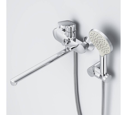 Смеситель для ванны и душа AM.PM Like с длинным изливом и душевым набором F8095000