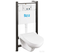 Комплект инсталляция с подвесным унитазом Roca Victoria Rimless и сиденьем Slim без кнопки 893105010