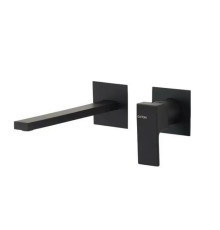 Смеситель для раковины встраиваемый Gattoni Kubik излив 203 мм черный матовый 2537/25NO