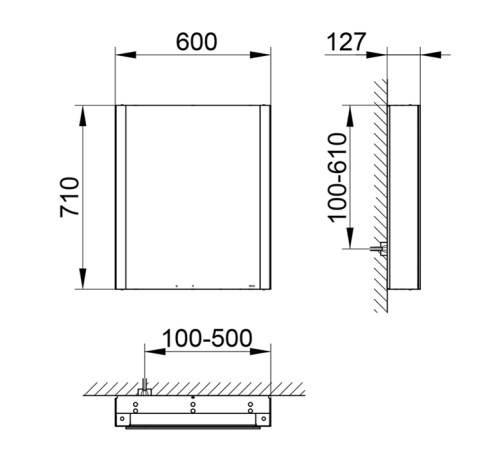 Зеркальный шкаф Keuco Somaris 60x71x12.8 см 1-дверный IP 44 14501001100