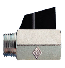 Кран шаровой Rubinetterie Bresciane MINI-LUX вн-нар 1/2 алюминиевая рукоятка 3831040000