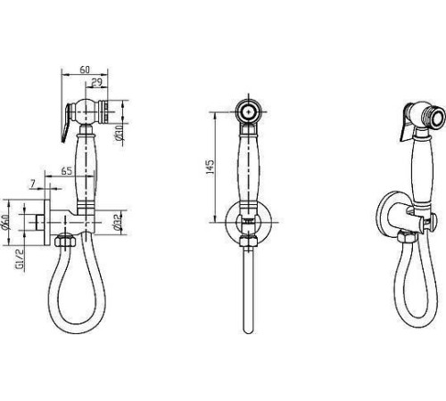Гигиенический душ Boheme Brillante хром 406