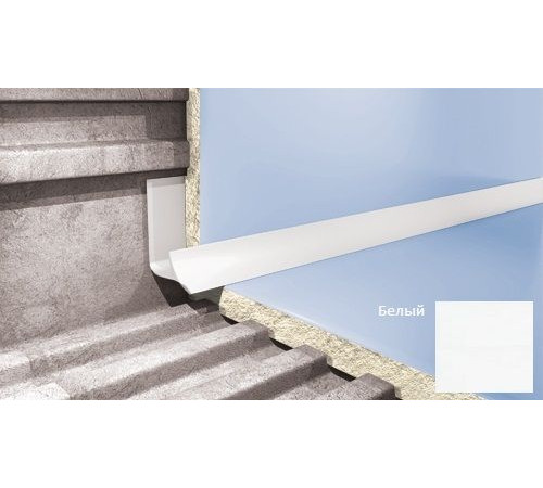 Профиль для плитки ПВХ внутренний Cezar 10 мм белый VT101