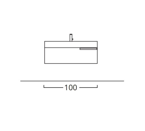 Тумба под раковину подвесная BMT Mercury 1000х300х450 мм 1 ящик Natural pine 934 109 MDE 01 259