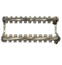 Коллекторный блок Gekon 1 x 3/4 10 выходов из нержавеющей стали с расходомерами GK 73110