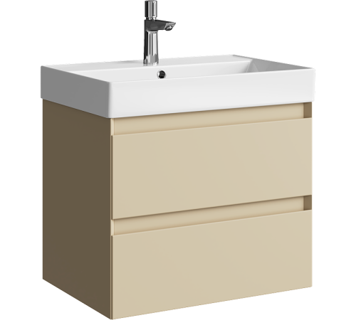 Тумба под умывальник AQUATON Geometria 65 см 2 ящика морская дюна GE01652MD