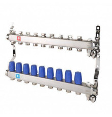 Коллекторная группа Hogart Premium 1 x 3/4 EK 9 выходов без расходомеров, с дренажным краном и воздухоотводчиком HOGMS60906