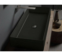 Раковина Scarabeo Teorema 2.0 800x400x140 мм без отверстия BIOKER цвет Lava 510237BK