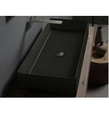 Раковина Scarabeo Teorema 2.0 800x400x140 мм без отверстия BIOKER цвет Lava 510237BK