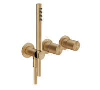 Смеситель для ванны Gessi Habito Diamantato настенный, с ручным душем, цвет Warm Bronze Brushed PVD 70638#726