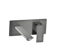 Смеситель для раковины Aquanet Savona настенный на 2 отверстия металл AQM6815GM