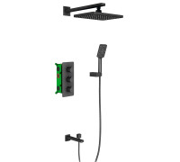 Набор для комплектации ванны с термостатом Timo Petruma 260х190 мм черный SX-5149/03SM