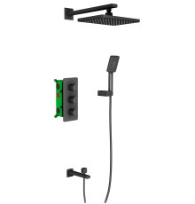 Набор для комплектации ванны с термостатом Timo Petruma 260х190 мм черный SX-5149/03SM