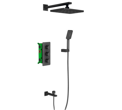 Набор для комплектации ванны с термостатом Timo Petruma 260х190 мм черный SX-5149/03SM