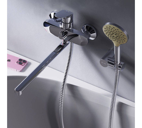 Смеситель для ванны и душа AM.PM Like с длинным изливом и душевым набором F8095000