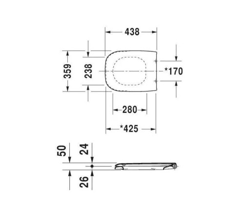 Сиденье для унитаза Duravit D-Code петли пластик с микролифтом 0067390000