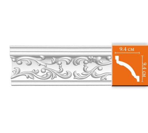 Плинтус потолочный DECOMASTER 95292F с рисунком полиуретан гибкий 94х94х2400 мм 95292F