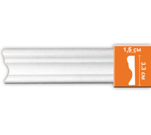 Молдинг гладкий DECOMASTER из полиуретана 33х15х2400 мм 97124