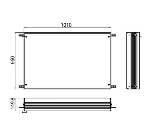 Монтажная рама для зеркального шкафа встраиваемая emco Asis prestige 1015х147х665 мм 9897 000 21