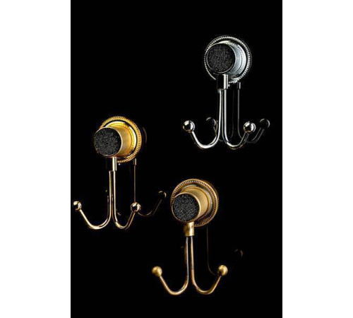 Крючок для ванной двойной Boheme Royal Cristal золото 10926-G-B