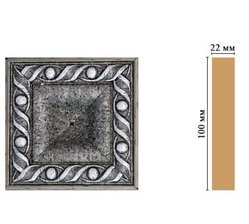 Вставка декоративная DECOMASTER D207 100x100x22 мм D207-44