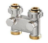 Узел радиаторный прямой перепускной Oventrop 3/4 x 3/4 EK никелированный 1016362