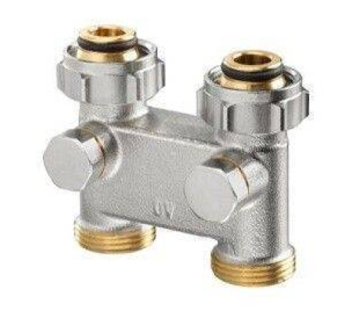 Узел радиаторный прямой перепускной Oventrop 3/4 x 3/4 EK никелированный 1016362