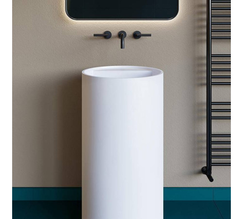 Раковина напольная Salini Armonia Top 01 45х45х90 см S-Sense белый глянцевый слив в стену 130114GN