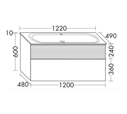 Комплект мебели Burgbad Fiumo 122х49х61 см Eiche/Белый SFXN122F3956FOT45G0200C0001