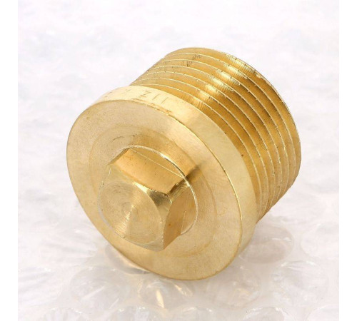 Заглушка бронзовая Viega 1 с квадратом и бортиком наружная резьба 320294