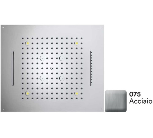 Верхний душ с подсветкой Bossini Dream/4 RGB Lights 570x470 мм 4 режима Матовая сталь H38908.075