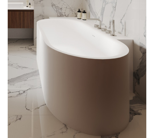 Ванна угловая левая Salini Perla CL 180x90 см S-Stone белый матовый 1049202M