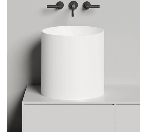 Раковина накладная Salini Armonia 04 46х45 см S-Sense без отверстия белый глянцевый 130118G