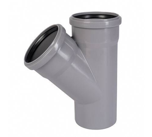 Тройник Ostendorf HT HTEA 45° 125/110 мм PP RAL 7037 116210