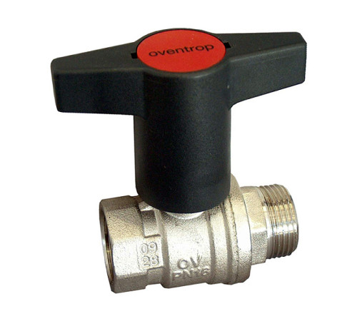 Кран шаровой Oventrop Optibal DN25 PN20 НР/ВР с черной рукояткой 1077308